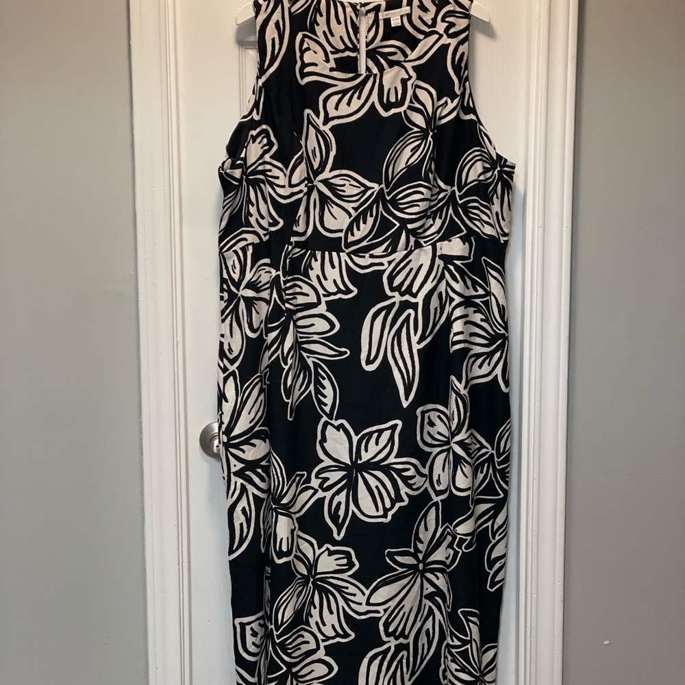 Cato Black and Cream Floral Maxi Dress